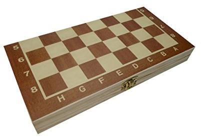 C&T Jeux de Société - Jeux de Dames, Jeux d'Echecs, Jeux de Backgammon 3 en 1 en Bois Boîte Pliante (24 cm)