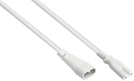 Good Connections P0870-W020 Euro-Verlängerung, 2 m, C8 Stecker (gerade) an C7/Euro 8 Buchse (gerade), 0,75 mm² Weiß
