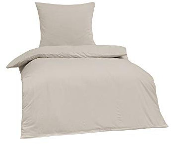 Brielle Bettwäsche aus 100% Baumwolle 135 x 200 cm - Bettwäsche-Set Biber Ekrü, hohe Qualität, weich, einfarbig mit Öko-Tex-Zertifizierung