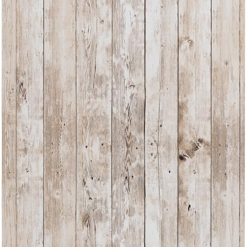 FENTIS Träeffektpapper gammal stil kontaktpapper självhäftande vinylfilm klibbig baksida plastrulle dekorativ för väggmöbler bord skåp dörrar 45 x 1 000 cm