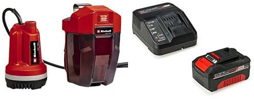 Einhell Akku-Tauchdruck/Regenfasspumpe GE-PP 18 RB Li Power X-Change (Li-Ion, 18 V, Förderdruck max. 2 bar, max. 3000 L/h, flexible Batteriebox, inkl. 4 Ah Akku und Ladegerät)