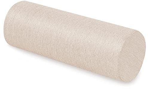 Spatium Cojines para pales, Funda desenfundable, Espuma fría, Impermeable europalé palets (Beige Cilindro Cuello Cojín 20x60cm)