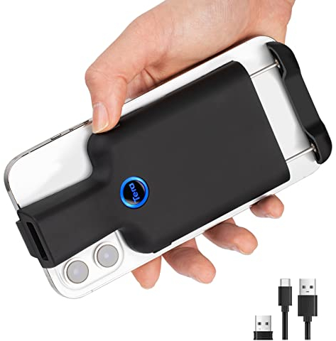 Tera Barcode-Scanner Tragbarer Rückclip Wireless Drahtlos mit Bluetooth 1D 2D QR Barcode-Leser mit Bildscan für Smartphone, Kompatibel mit Android und iOS, Modell 0012