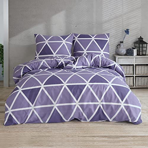 Mixibaby Bettwäsche Bettgarnitur Bettbezug Bedruckt Baumwolle 135x200 155x220 200x200, Größe:200 x 200 cm, Design Bettwäsche:Berkia Blau