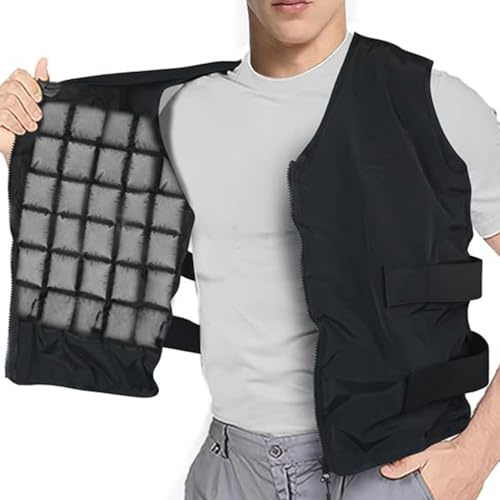 Adjustable Cooling Vest with Ice Cells, Ice Vest for Full-Body Cooling，One-Size for Men & Women ，Ergonomic Temperature Control for Workouts, Outdoor Work & Summer Heat