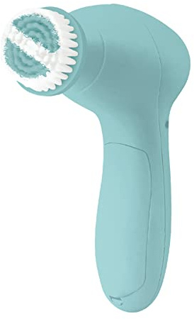 Cosmopolitan Electric Facial Cleansing Brush, Soft Facial Pore Cleaner Spin Brush & Derma Polish Machine, Waterproof Deep Pore Cleaning Face Cleanser, Battery Powered, for Women or Men - Blue & Silver