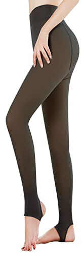 Collant Polaire Femme Effet Transparent Dim, Collant Hiver Ventre Plat, Chaud Sans Pied, Doublés Faux Bas en Peluche Thermiques Leggings (300g, Noir)
