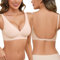 Tuopuda Low Back Bra for Women: Deep V, Wireless, Convertible Strap, Seamless, Soft Comfort Bra (Beige, S)