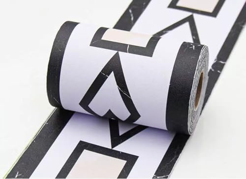 VisitRyl Bordi per Carta da Parati Adesivi Griglia in bianco e nero 10cm X 1000cm Design Decorativo