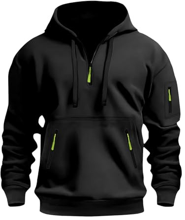 Sweat Col Rond Homme Manga Camionneur de Sport Marque de Travail Pull Zippé Sport Sweat a Capuche Zippé Pull Capuche Travail Personnalisable Grande Taille de Luxe Habit Homme Noir XL
