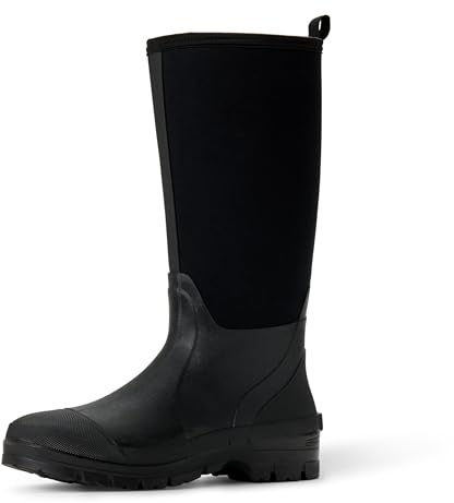 Amazon Essentials Men's Waterproof Neoprene Rubber Rain Boot, Black, 10