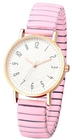 Oidea Women's Elastic Strap Watches: Large Face Arabic Numerals Analog Quartz Wrist Watches for Women Easy Reader Stretch Band Waterproof Ladies Wratch