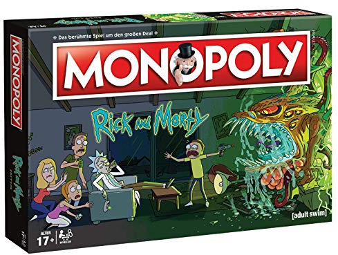 Winning Moves Monopoly Rick and Morty Edition - Monopoly Spiel für Fans - Familienspiele Strategie Brettspiele Rick and Morty - 2+ Spieler ab 17+ Jahren - Deutsch