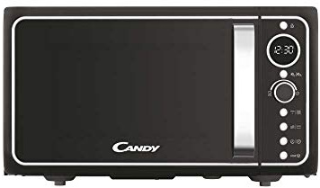 Candy Divo Forno a Microonde Vintage con Grill, 25 Litri, 1400W, 6 Programmi di Cottura, Funzioni Crisp e Defrost, Child Lock, App hOn, Libera Installazione, 48,3 x 42,5 x 28,1 cm, Nero - DIVO G25CMB