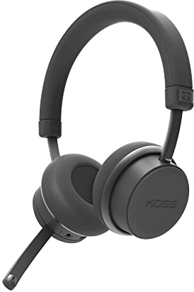 Koss CS340BT QZ Wireless Bluetooth On-Ear Communication Headset, Active Noise Cancellation, On-Board Controls, Black
