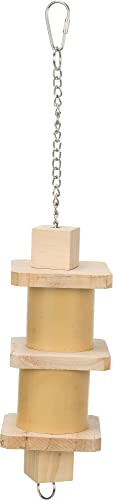TRIXIE Vogel Käfigzubehör für zum Beispiel Nymphensittiche SNACK-SPIELZEUG, BAMBUS/HOLZ, 35 cm - 51694