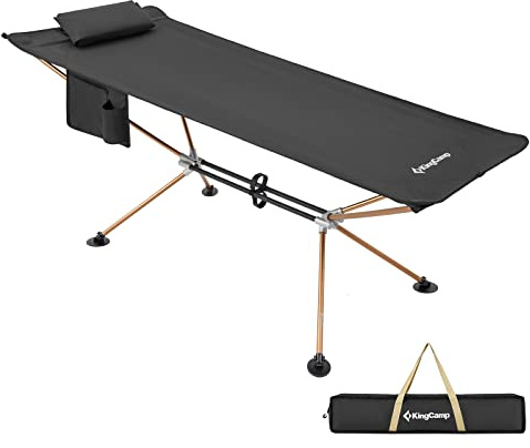KingCamp Alu Feld Bett Hängematte XL Ständer Klappbett Camping Liege Breit 120kg