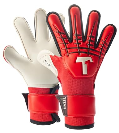 T1TAN Red Beast Junior 3.0 (FP) Children's Football Gloves with Outseam with Finger Protection for the Professionals of the Future Size 5