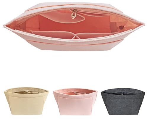 DongMaple Filz Taschenorganizer für Frauen, Taschen Organizer Shopper, Handtaschen Organizer Tasche Innentasche, Rosa M
