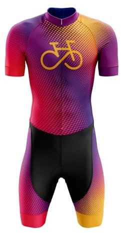 Cykeldräkt för män + tävling professionell vadderad, triathlon kostym för män, ett stycke trisuit cykel topp kort sublimerad design, kortig sommar våtdräkt, Typ-1, M