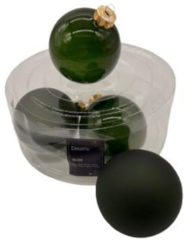 Kaemingk Weihnachtskugeln Glas 8cm 4 Stück - matt & glänzend transparent - Große Christbaumkugeln Weihnachtsbaumkugeln für Weihnachten - Christbaumschmuck & Weihnachtsbaumschmuck - Perle