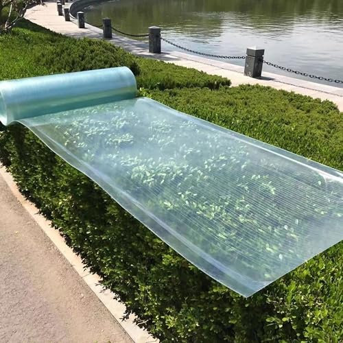 YHKJLYH Couverture de Toit Anti-Pluie avec Protection UV, tôles de toiture ondulées Transparentes, Panneaux d'éclairage Naturel FRP, Plaque d'éclairage Naturel pour véranda, Isolation de Remise pour