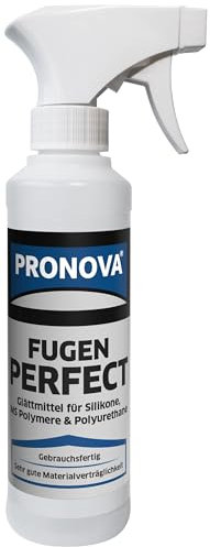 Pronova Fugen Perfekt – Lisseur pour joints en silicone parfaits, convient pour les silicones, polymères MS et polyuréthane, prêt à l'emploi, spray de 250 ml, transparent