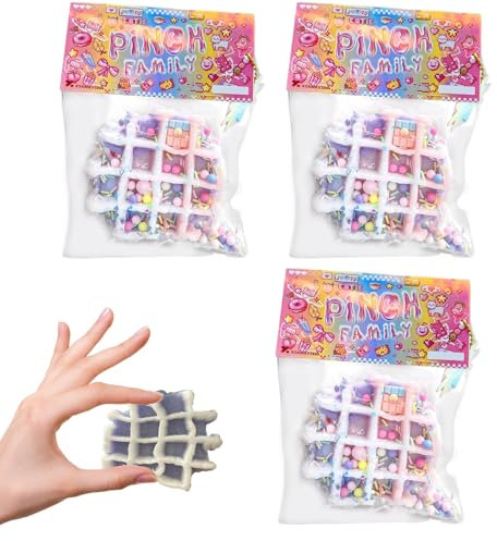 VARKAGE 3 Stück Anti Stress Spielzeug Antistress Spielzeug Mochi Squishy Waffeln Squish Toys Mini Squishies Waffeln Squish Toys Squeeze Spielzeug Waffeln Squish Toys Katzenpfoten Quetschspielzeug