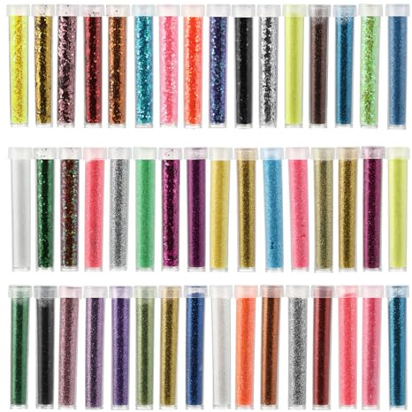 Paillettes loisirs créatifs 48 couleurs, paillettes visage, paillettes cheveux, sequins loisirs créatifs et paillette pour peinture, idéal pour nail art, fêtes et projets DIY scintillants.