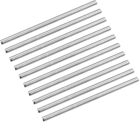 QUARKZMAN Barra Filettata Completa M5 x 100mm Passo Filettatura 0.8mm Acciaio Inossidabile 304 Barra Filettata Destra Barre Perni 10 Pezzi