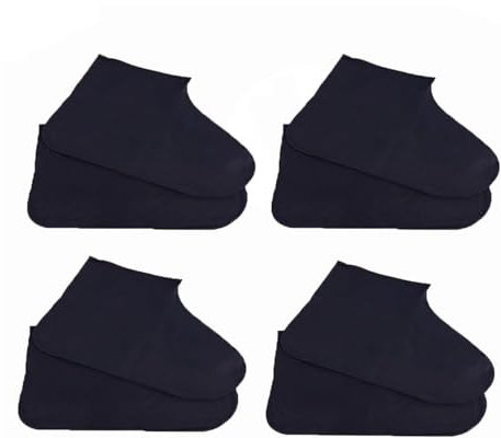 Wxinsheng Anti Rutsch Regenschutz Schuhe,4 Paare Gummiüberzieher Schuhe,Verdickter Schuhüberzieher Wasserdicht,Regenüberschuhe für Outdoor Regen Schneetag Schlammige Straßen 34-48