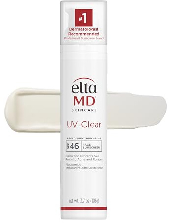 EltaMD UV Clear Face Sunscreen SPF 46, Oil-Free Sunscreen with Zinc Oxide, Dermatologist Recommended