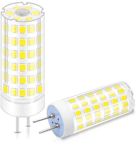 TZHILAN GY6.35 - Paquete de 2 bombillas LED de 12 V de repuesto GY6.35 halógenas de 50 W, 60 W, bi-pines, 5 W, bajo voltaje, no regulable, G6.35 G6.35 con tapa de pin G6.35