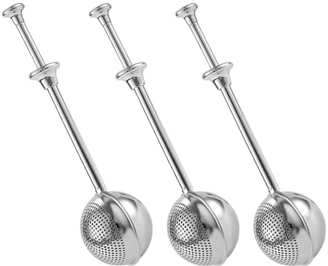 Cabilock Juego de 3 Tamizadores de Harina de Acero Inoxidable Malla Fina Espolvoreador Portátil para Azúcar y Especias Tamizador Mango Ergonómico para Repostería y Cocina