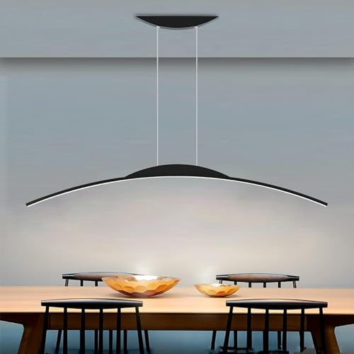 Lámpara Colgante LED Moderna Regulable con Control Remoto, Altura Ajustable, lámpara de Mesa de Comedor Lineal, lámpara de araña para Sala de Estar, Isla de Cocina, luminaria de suspensión (