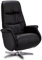Furnhouse Delta Relaxsessel Schwarz – Manuell Verstellbarer TV-Sessel mit Liegefunktion, Echtleder/PVC, drehbar, verstellbare Kopfstütze, ergonomischer Ruhesessel für Wohnzimmer & Home-Office