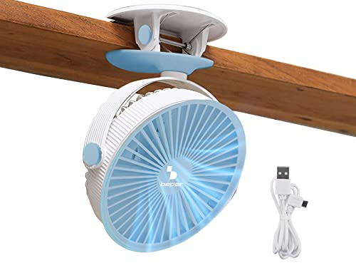 Beper P206VEN420 – Mini Ventilatore con Clip, Portatile, USB e Ricaricabile, 3 Velocità, Inclinabile, Luce LED, Salvaspazio, Silenzioso, Mini Clip Fan