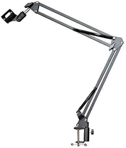 Microphone Boom Stand, Boom mic arm,Adjustable Desktop Suspension Boom Scissor Mic Stand,Table Mounting Clamp, for Live Broadcasting,Professional Streaming,Voice-Over Sound Studio,Recording