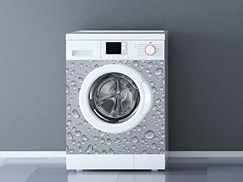 Vinyle pour machines à laver Texture grise rafraîchissante | Différentes dimensions 70 x 70 cm | Adhésif résistant et facile à appliquer | Autocollant adhésif décoratif de conception professionnelle