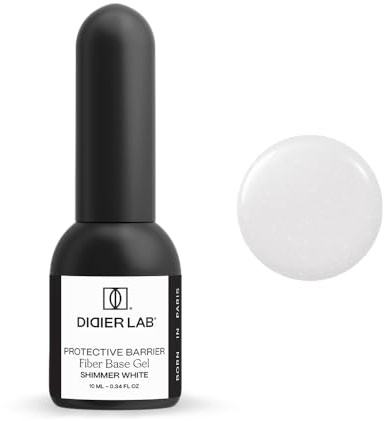 Didier Lab - Premium Fiber Base Gel Shimmer White - Elite Gellack bas glas, för skadade naglar - Nagelförstärkare - UV-lampa - Modern Super Texture Technology - Med Vitaminer - Lätt att forma - Manikyr Pedikyr