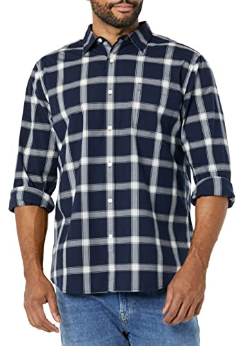 Amazon Essentials Hombre Camisa de Popelina Elástica de Corte Ajustado y Manga Larga