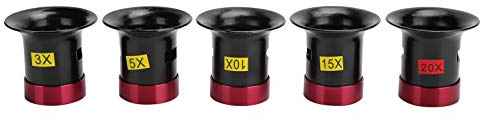 Brrnoo 5 pièces loupe d'horloger loupe de bijoutier, Ensemble de loupe de Bijoux avec grossissement 3X, 5X, 10x, 15x, 20x, loupe de Verre de réparation de Montre Accessoires de loupe