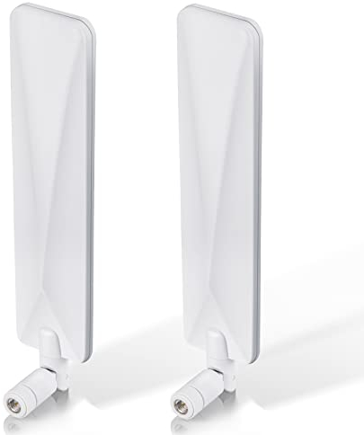 Bingfu Antena Celular 4G LTE 9dBi SMA Macho (Paquete de 2) Compatible con 4G LTE Wireless CPE Router Hotspot Cellular Gateway Enrutador IoT Industrial Cámara de Rastreo de Juego de Seguridad, Blanco