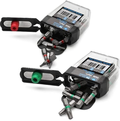 STROXX – Bit Box mit 20Stk. TX25 Bits für Bohrschrauber & Schraubendreher – Schraubenbit mit Farbcode zur schnellen Identifizierung des richtigen Bittyps – Bit Set inkl. praktischem Magneten im Deckel