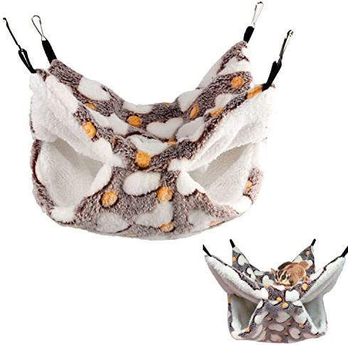 LATRAT Hamac pour animaux de compagnie, Hamac pour hamster, Hamac petite cage pour animaux de compagnie, double couche, autres petits animaux, 34 x 34 cm