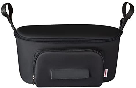 Tomotato Kinderwagen Organizer, Universelle Kinderwagen Aufbewahrungstasche mit Mehreren Taschen, Großer Kapazität Kinderwagentasche Buggy für Windeln Handys(Schwarz)