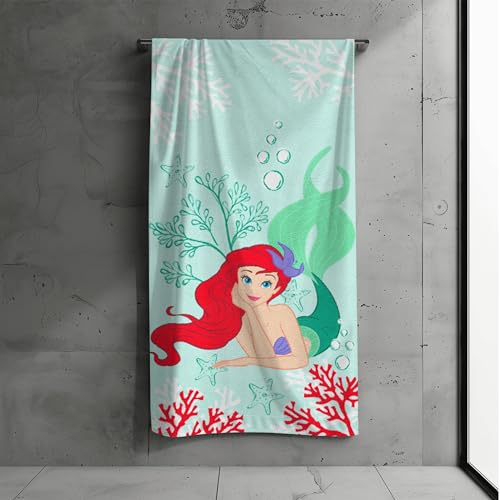 MTOnlinehandel Badetuch, Kinder, 70x140cm, 100% Baumwolle, weiches, saugfähiges Handtuch, Strandtuch für Jungen und Mädchen (Arielle)