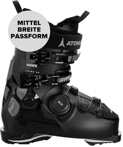 ATOMIC HAWX Prime 85 Boa W GW GW - Botas de esquí para Mujer - Talla 23/23.5 - Botas de esquí Alpino en Negro/Piedra - Botas con Tobillo y talón 3D para un Ajuste preciso - Botas de esquí de Ancho
