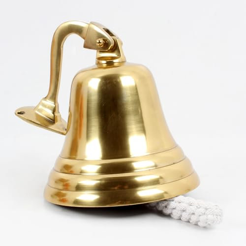6 Nautical Hanging Bell Large Ship Bell Wall Mounted Bell Rustic Vintage Decor & Gifts