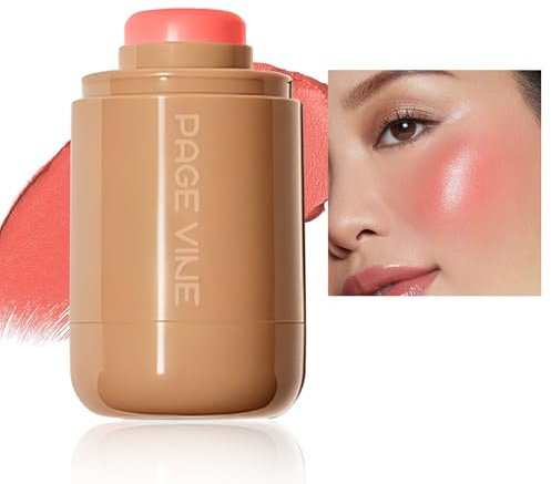 Pocket Blush Stick - Matt Glatt Intensive Farbe Creme Rouge Stick Für Wangen Und Lippen - Natürliches Und Leuchtendes Finish Long-Wearing Cream Blush Für Frauen Mädchen (03 Spicy Marg, 1 Pcs)